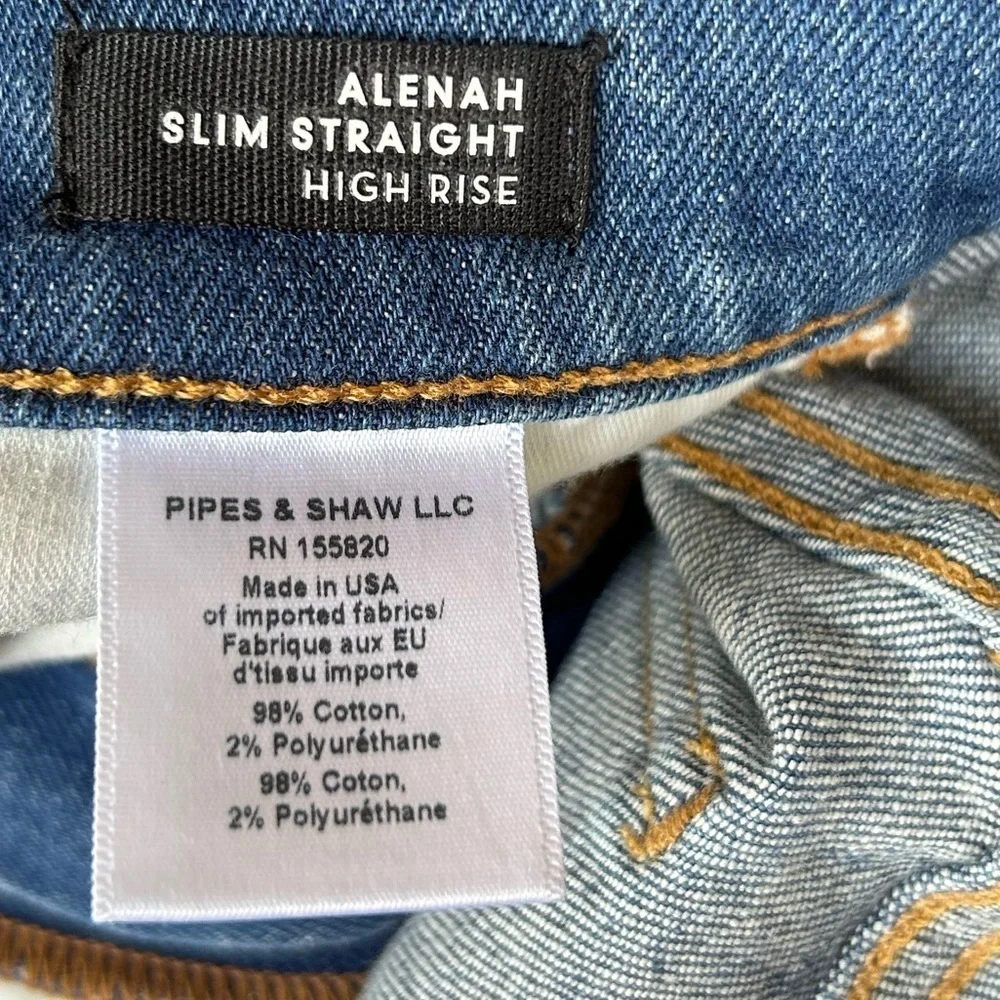 Veronica Beard Blue Alenah Slim Straight Jean in Midmorning Sun Sz 27